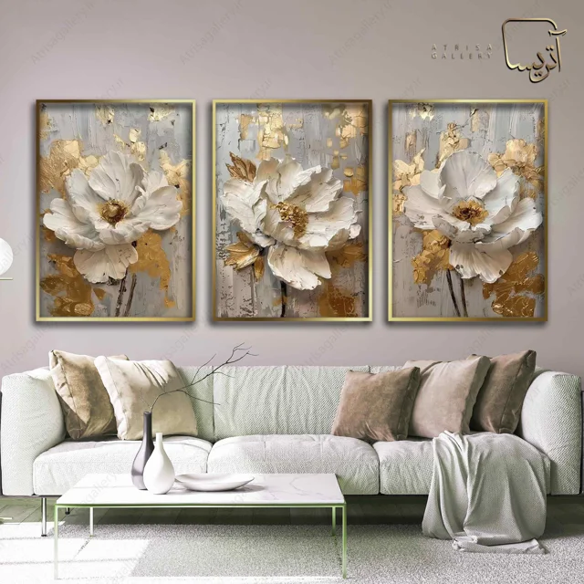 تابلو طرح گل مدرن کد 357